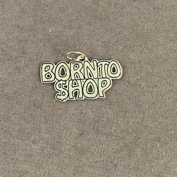 Vintage "Born to Shop" 14 karat all gold charm - Picture 1 of 4